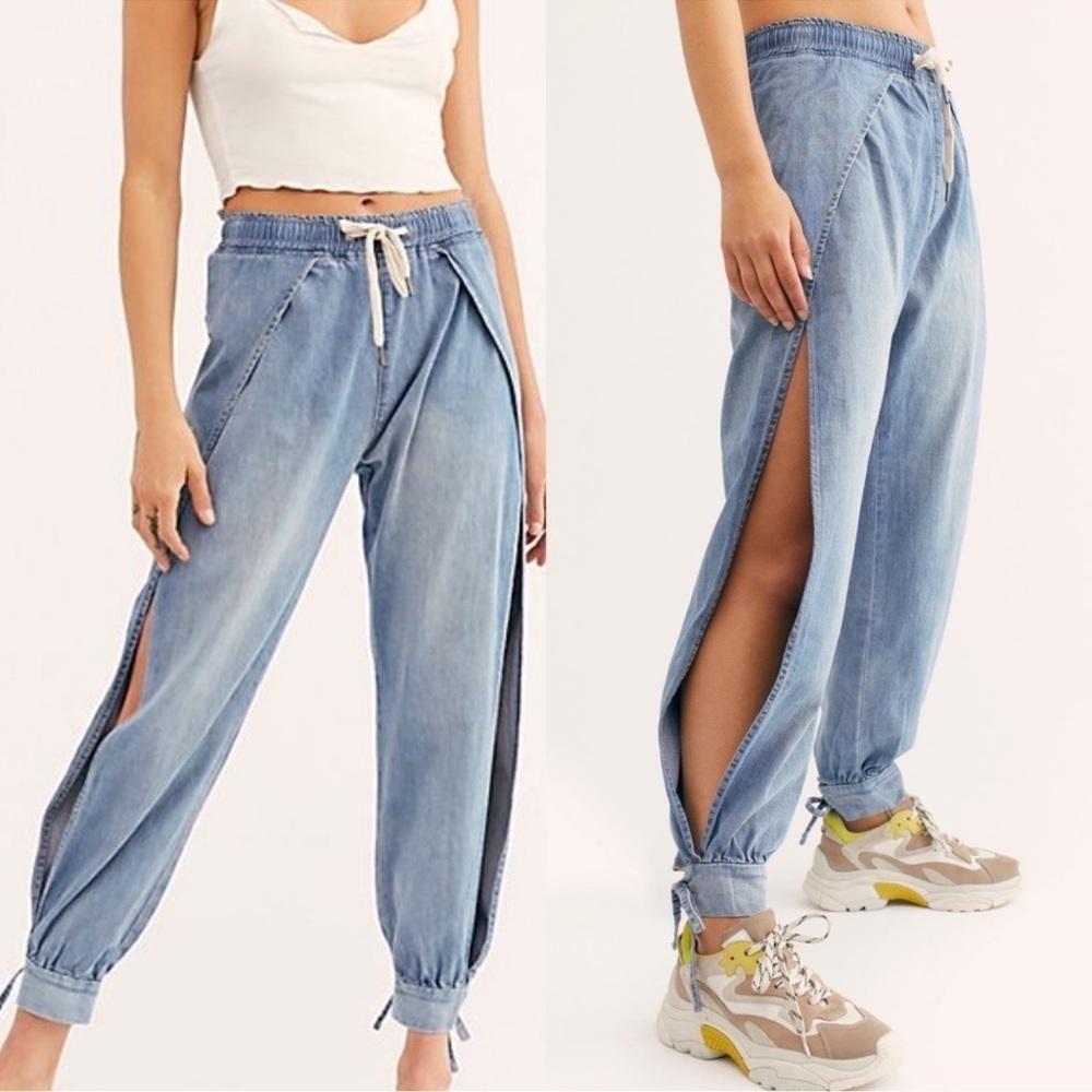 OneTeaspoon Split Seam Harem Jeans, light wash,  Size XS